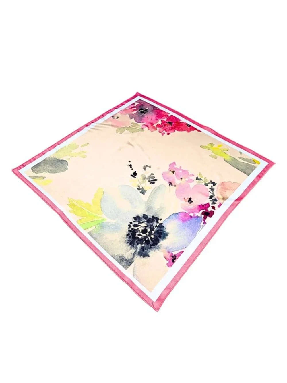 Watercolor Floral Square Scarf 48x48cm | Custom Design Bandana NWOT